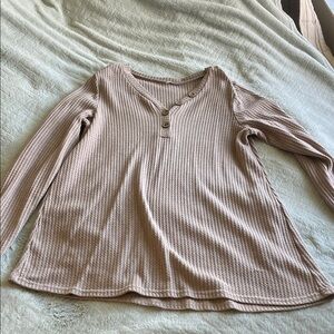 Women's Tan Waffle Knit Top